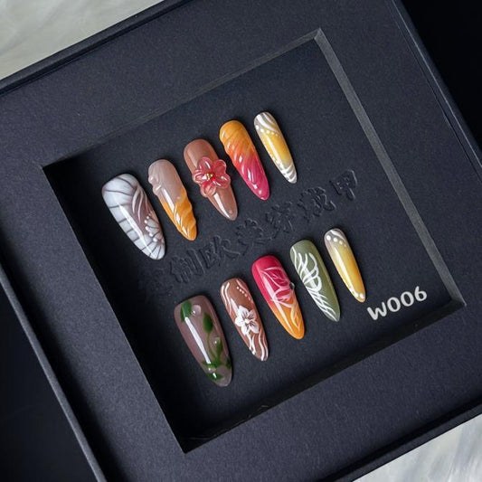 Handmade press on nail W006