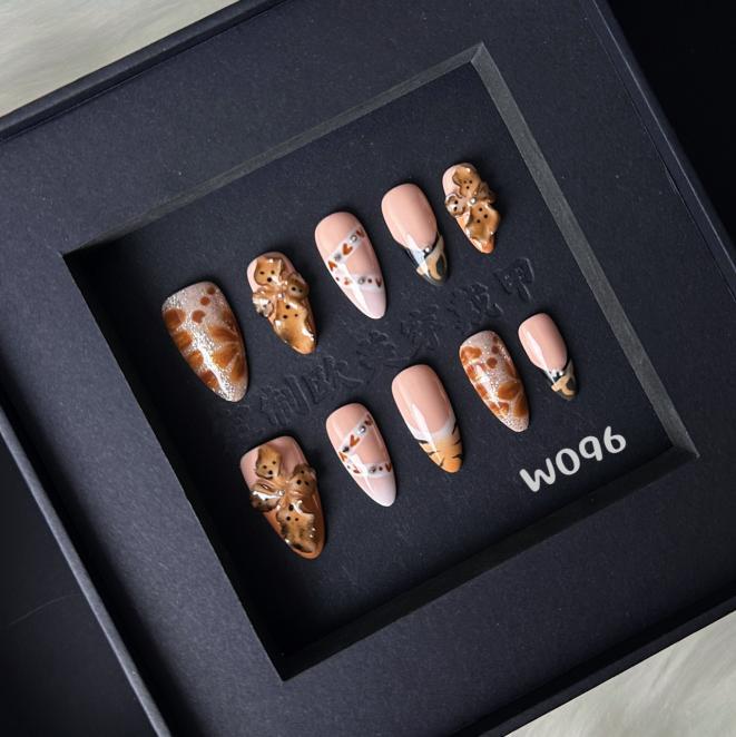 Handmade press on nail W096