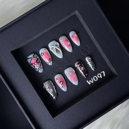 Handmade press on nail W097