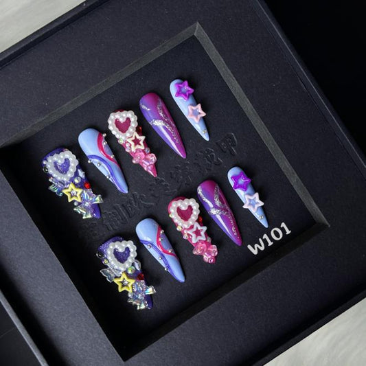 Handmade press on nail W101