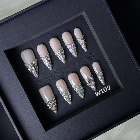 Handmade press on nail W102