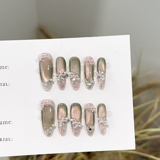Handmade Press On Nails C409