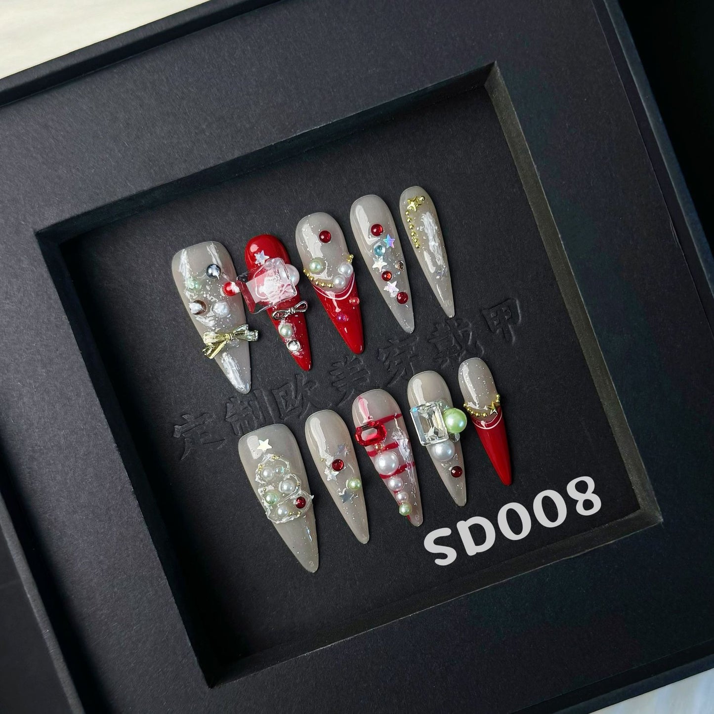 Handmade press on nail SD008