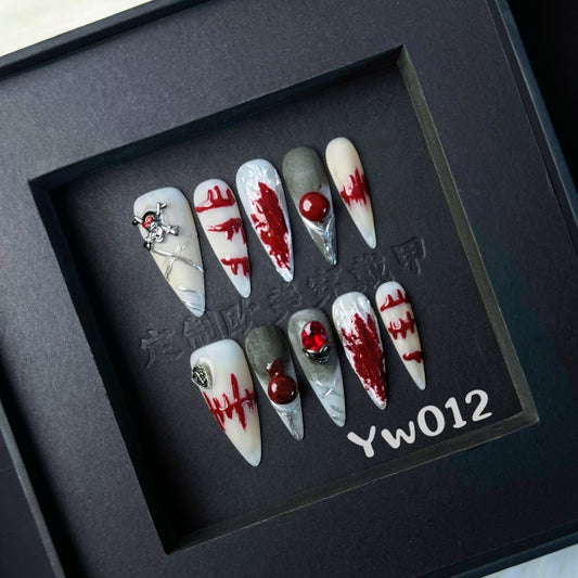 Handmade press on nail YW012