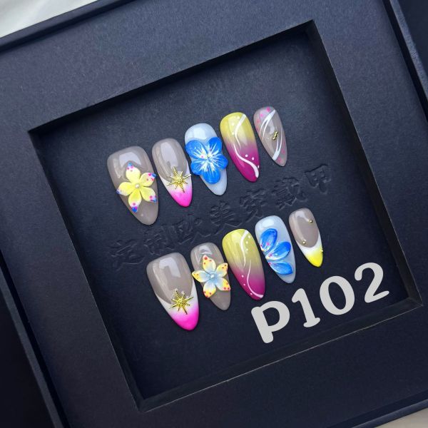 Handmade press on nail P102