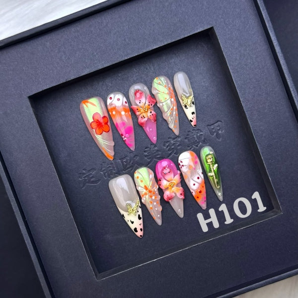 Handmade press on nail H101