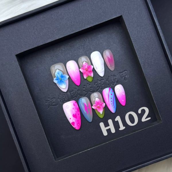 Handmade press on nail H102