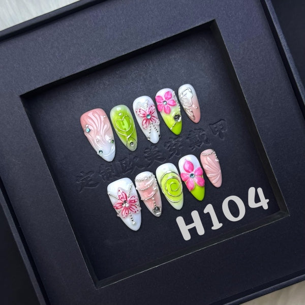 Handmade press on nail H104