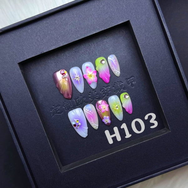 Handmade press on nail H103