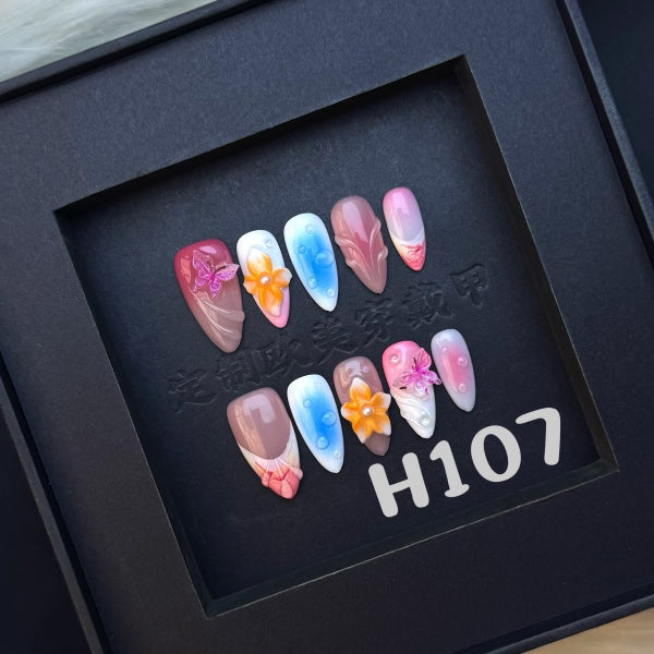 Handmade press on nail H107