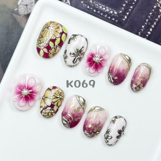 Handmade press on nail K069