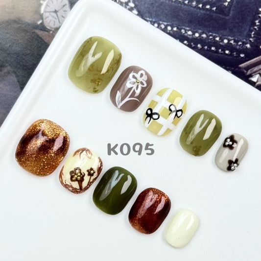 Handmade press on nail K095