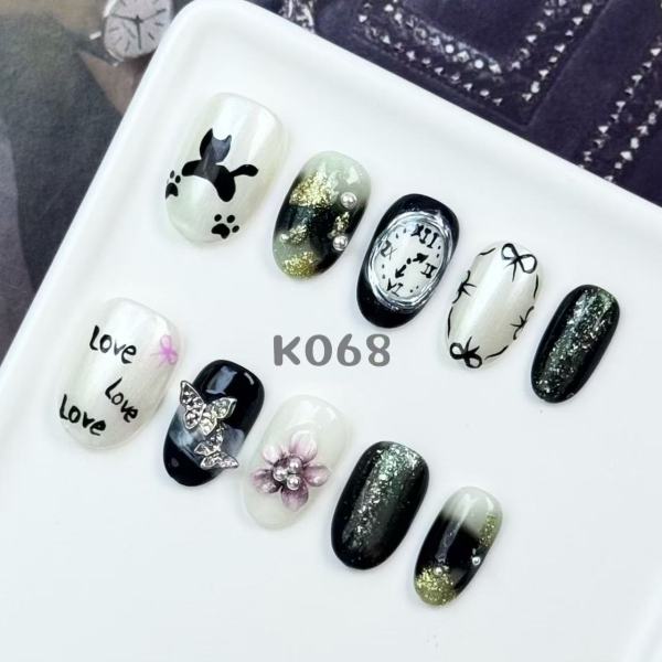 Handmade press on nail K068