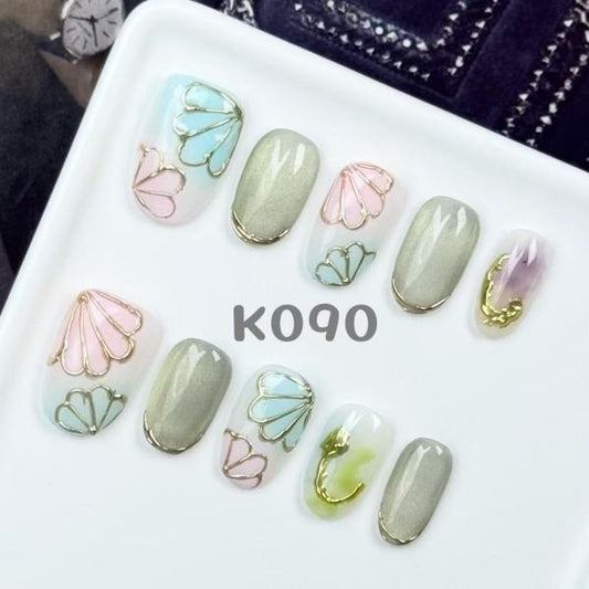 Handmade press on nail K090