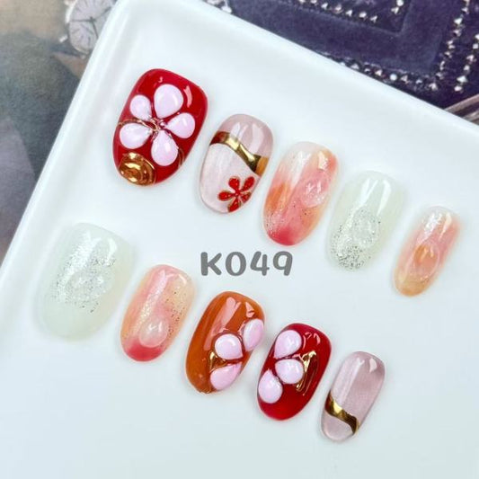Handmade press on nail K049