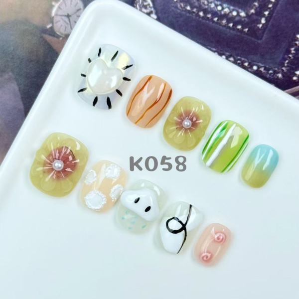 Handmade press on nail K058
