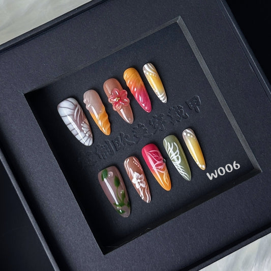 Handmade press on nail W006