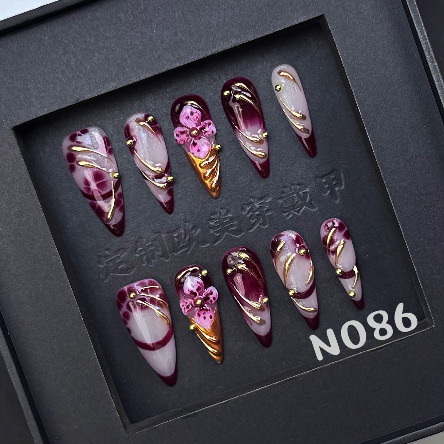 Handmade press on nail N086