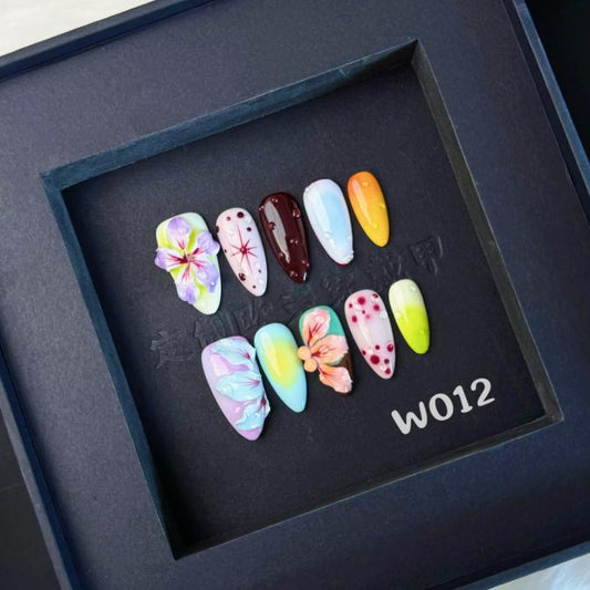 Handmade press on nail W012