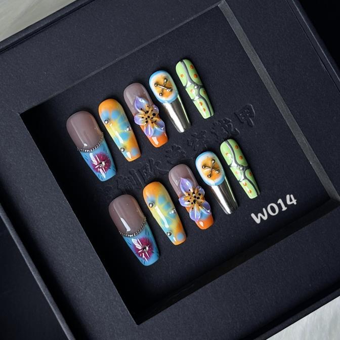 Handmade press on nail W014