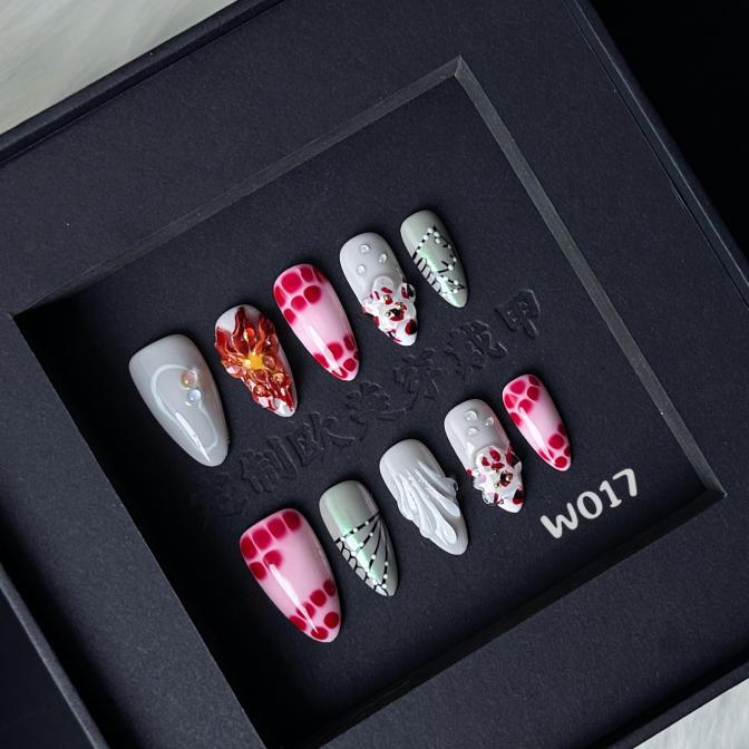 Handmade press on nail W017
