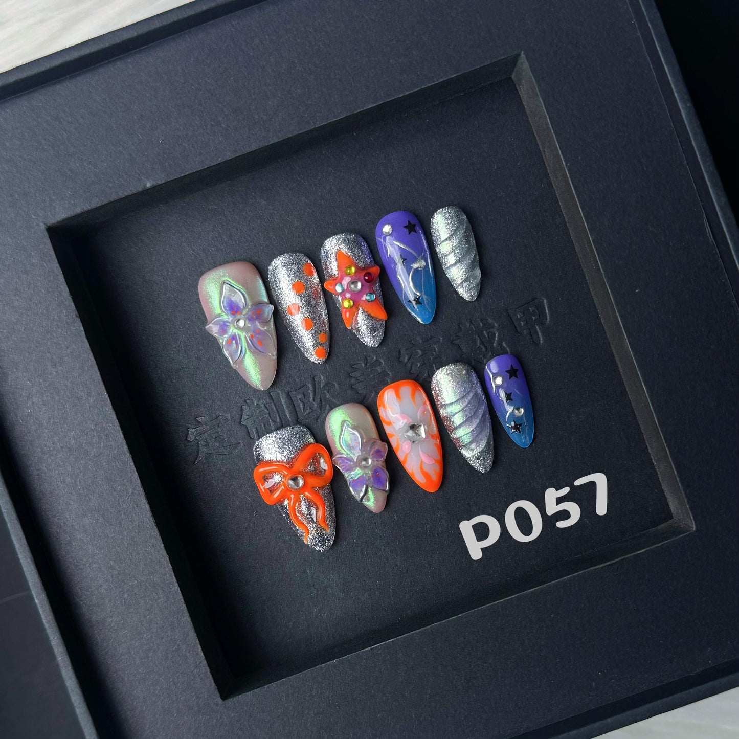 Handmade press on nail P057