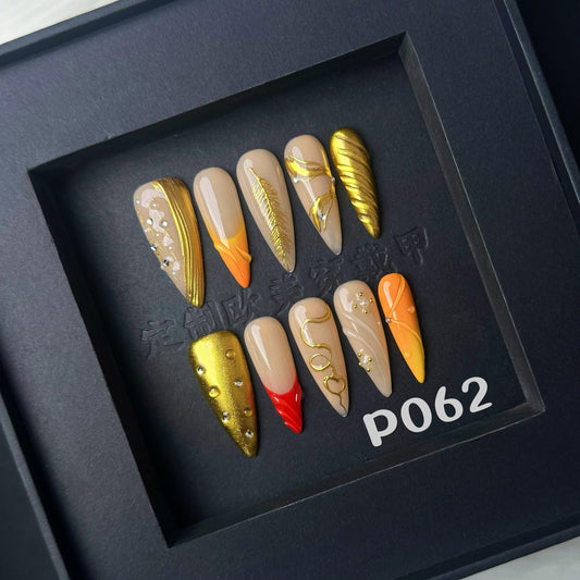 Handmade press on nail P062