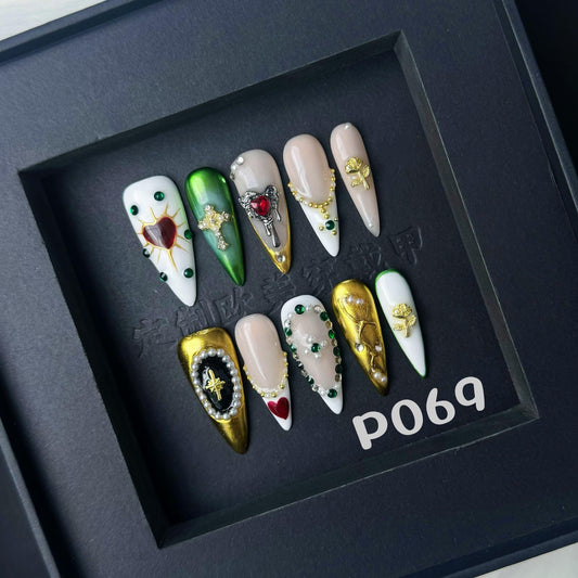 Handmade press on nail P069
