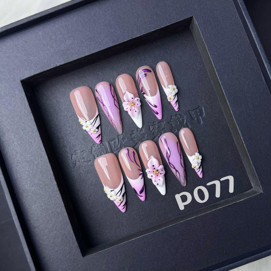 Handmade press on nail P077