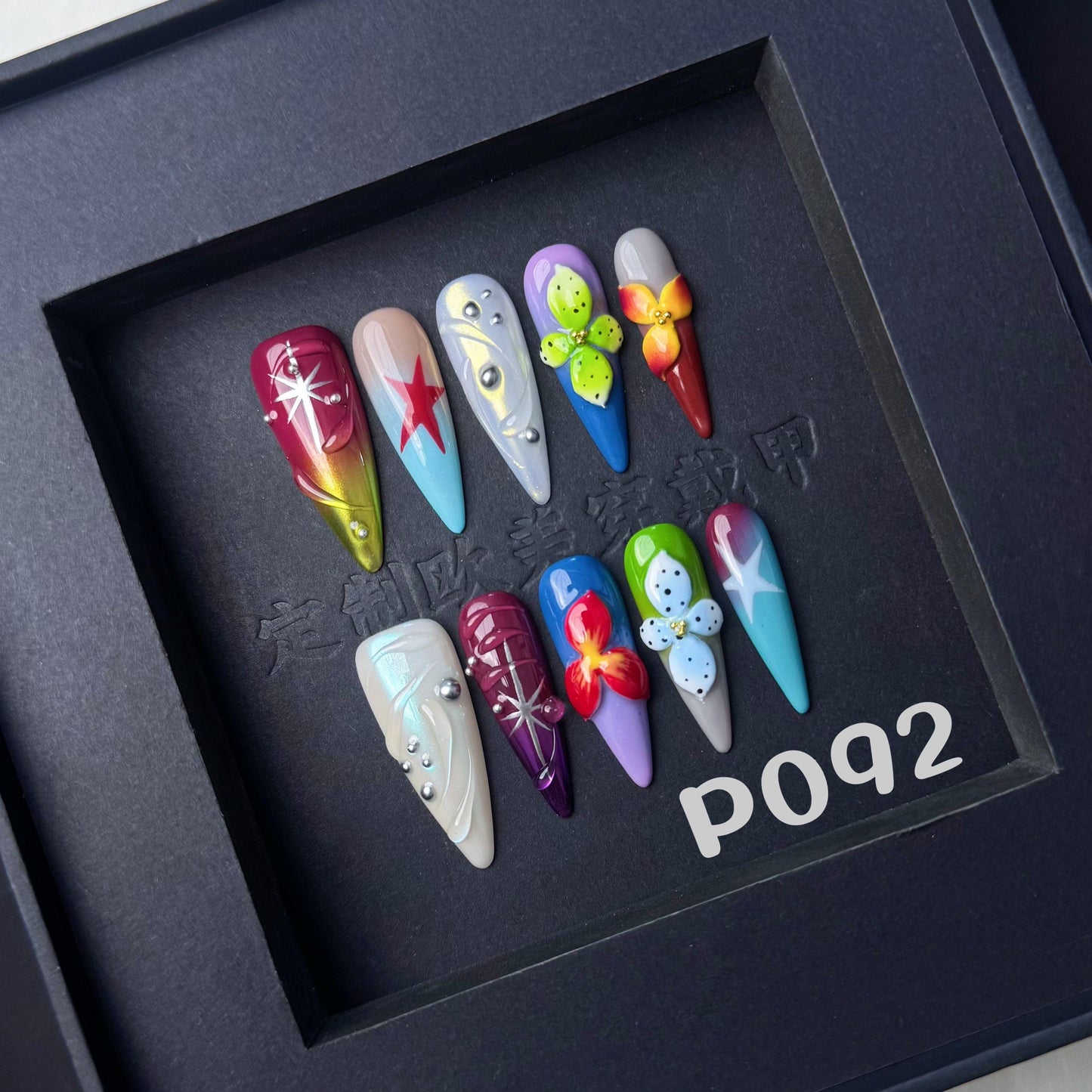 Handmade press on nail P092