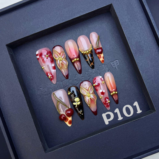 Handmade press on nail P101