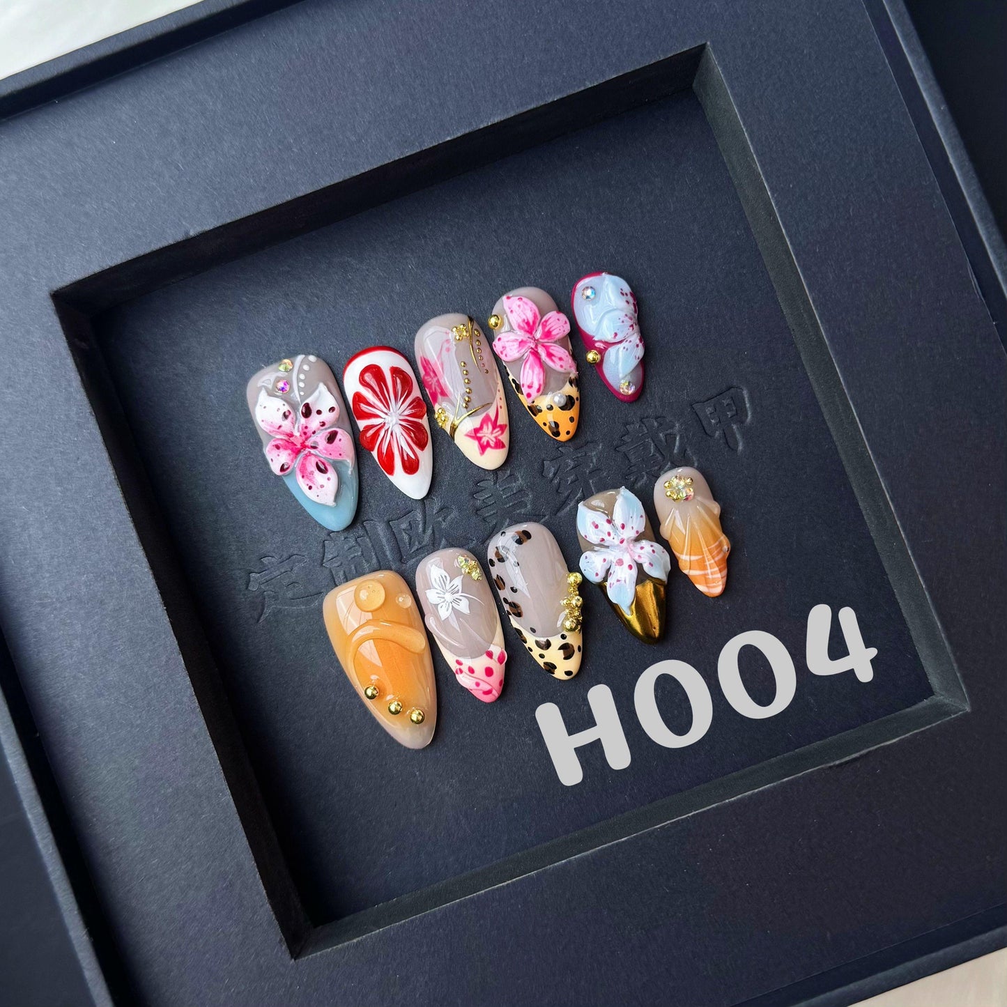 Handmade press on nail H004