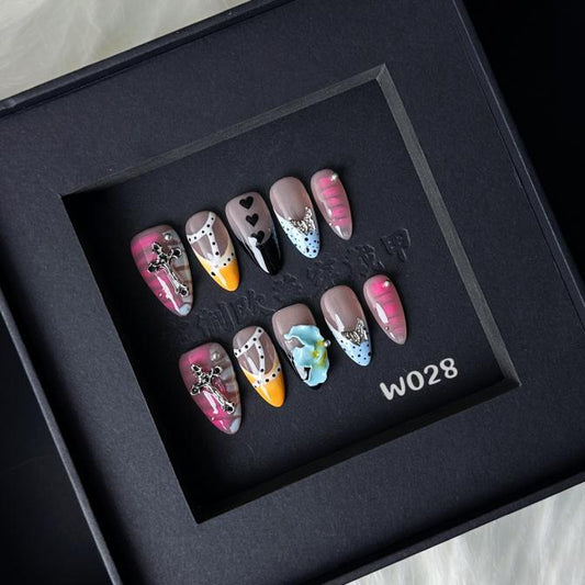 Handmade press on nail W028