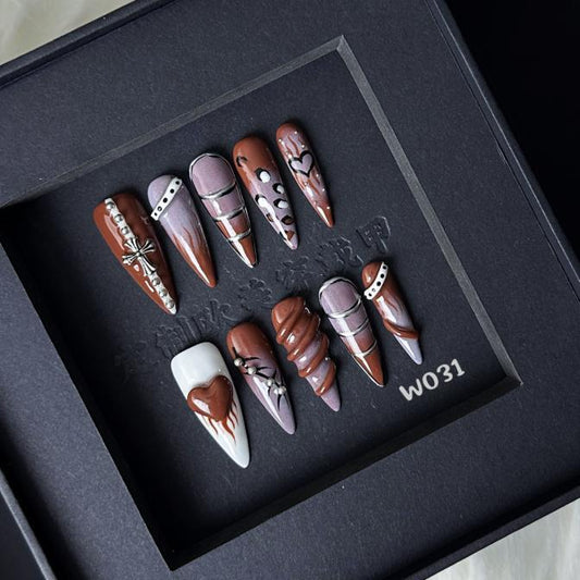 Handmade press on nail W031