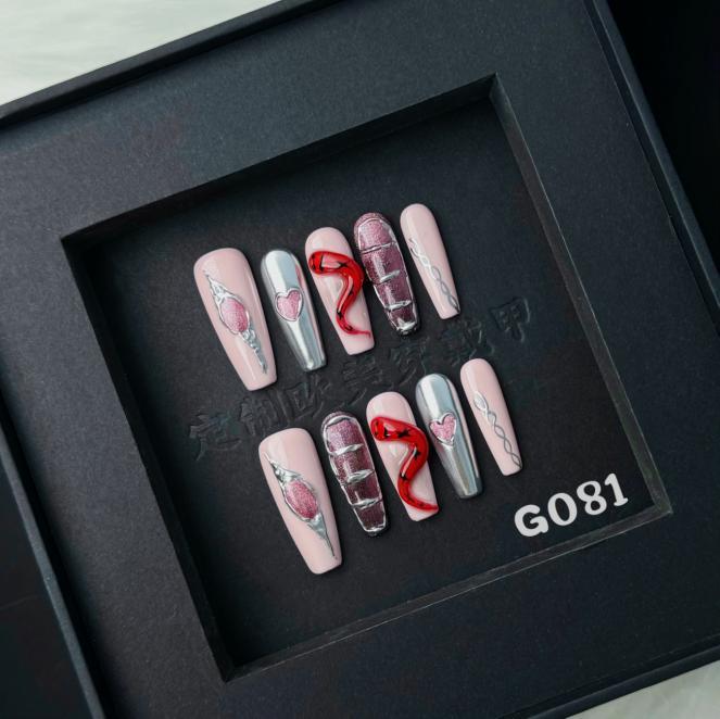 Handmade press on nail G081