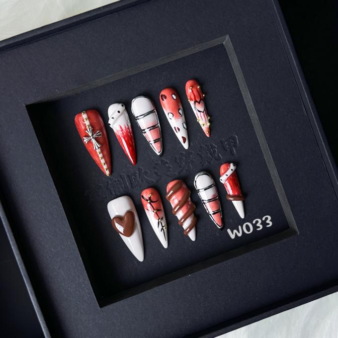 Handmade press on nail W033