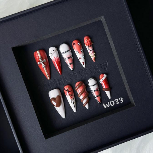 Handmade press on nail W033