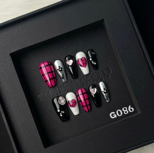 Handmade press on nail G086