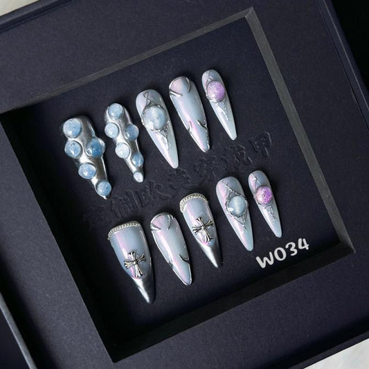 Handmade press on nail W034