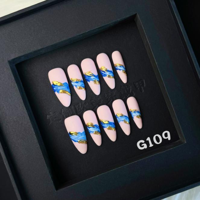 Handmade press on nail G109
