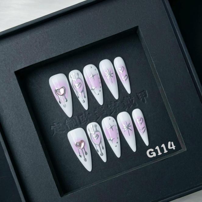 Handmade press on nail G114