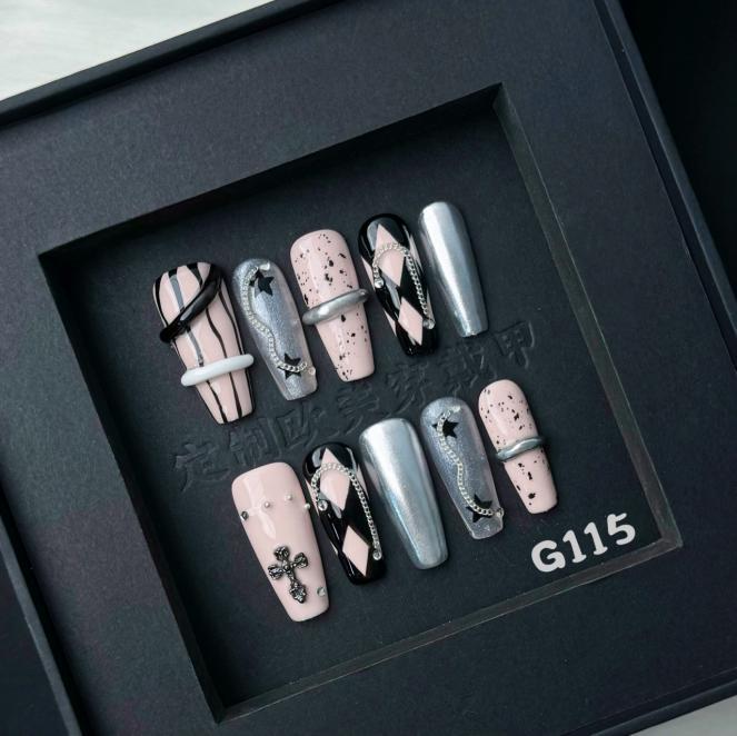 Handmade press on nail G115