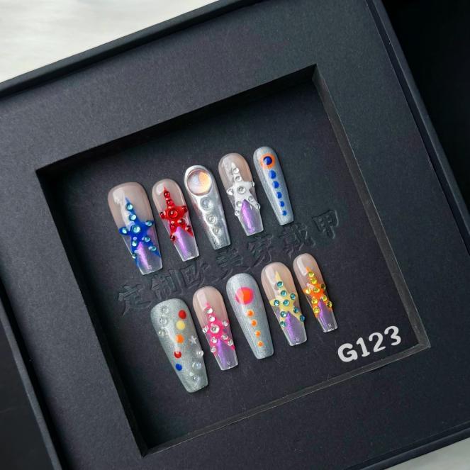 Handmade press on nail G123