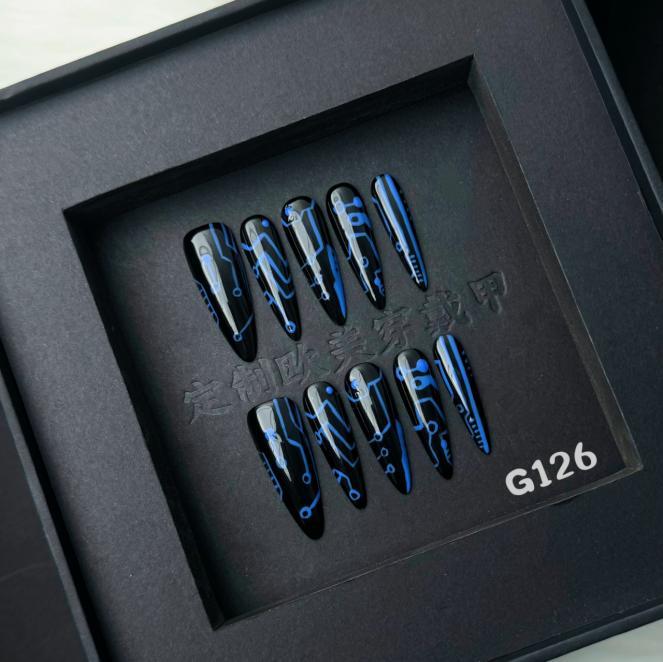 Handmade press on nail G126