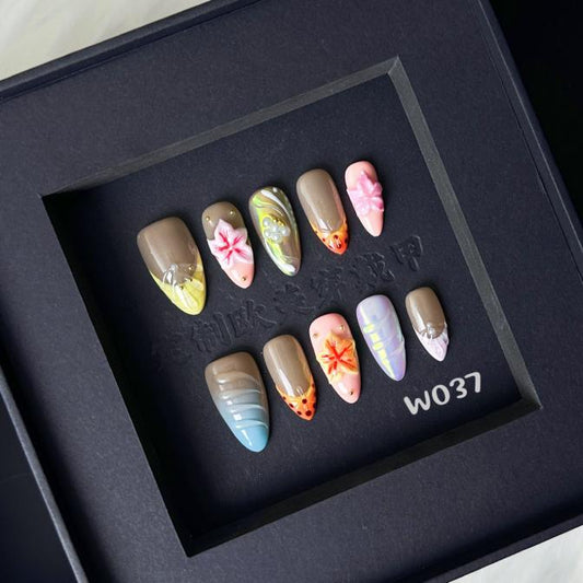 Handmade press on nail W037