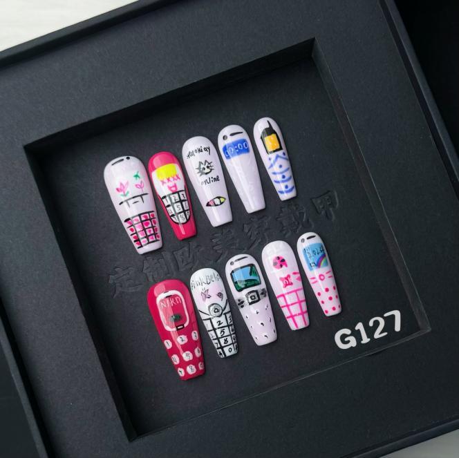 Handmade press on nail G127