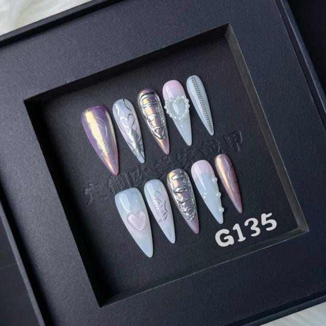 Handmade press on nail G135