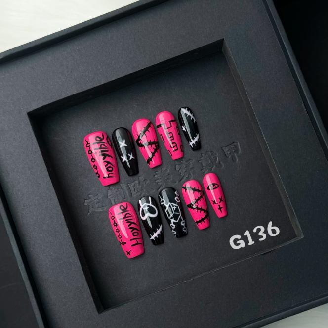 Handmade press on nail G136