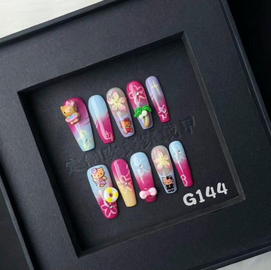 Handmade press on nail G144