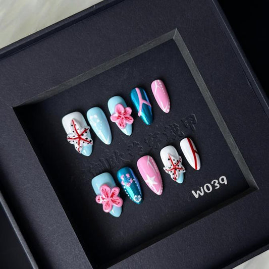 Handmade press on nail W039